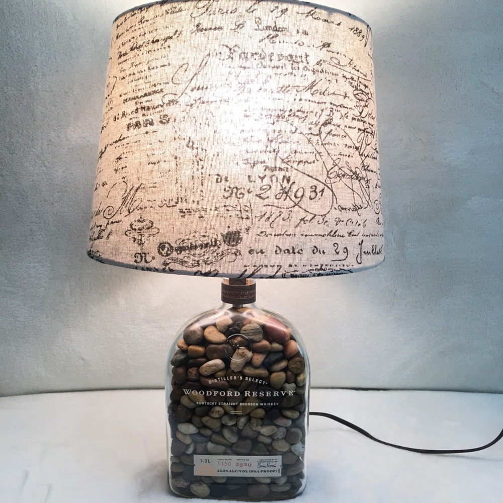 Sold-Custom Woodford Reserve Bourbon Custom bottle lamp